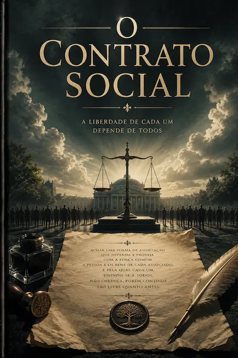 Capa do livro O Contrato Social, de Jean-Jacques Rousseau