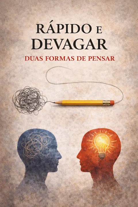 Capa do livro Rápido e Devagar: Duas Formas de Pensar, de Daniel Kahneman